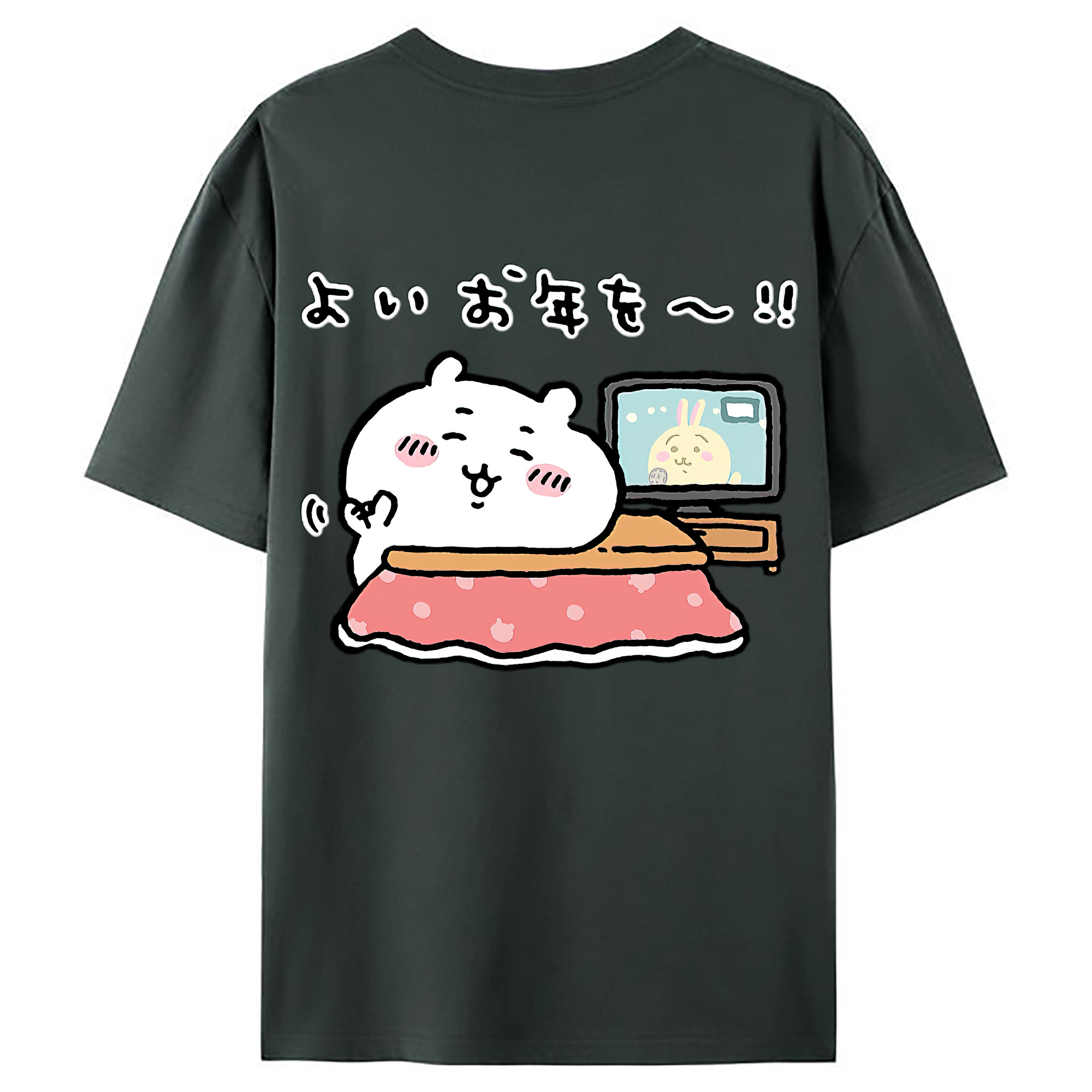 （画像用） ちいかわ ちいかわ Chii-kawa chiikawa 綿100％ メンズ半袖Tシャツ（バックプリント） 通気性